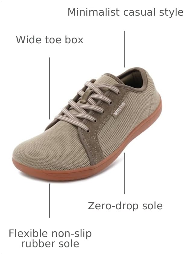 Image of WHITIN Men's Wide Minimalist Barefoot Sneakers | Zero Drop Sole | Optimal Relaxation