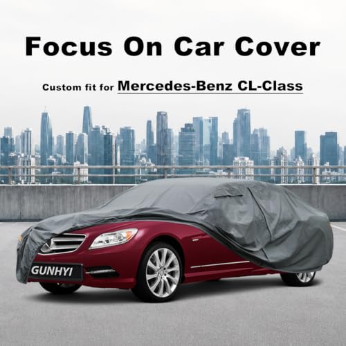 Image of GUNHYI Premium Car Cover Custom Fit Mercedes-Benz CL-Class, 16 Layers Heavy Duty Car Cover Waterproof All Weather with Zipper Door for Sun Rain Snow Dust Uv Protection