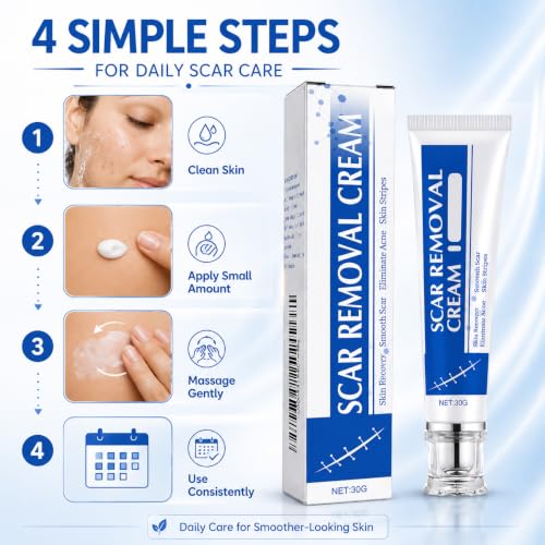 Image of Scar Removal Cream for Face & Body 30g | Silicone Scar Care Cream for Old & New Scars | Supports Skin Repair & Smooth Appearance | Suitable for Stretch Marks, Acne Marks & Surgical Scar Care