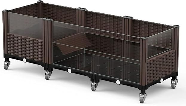 Large Tortoise Habitat Tank with Drainage & Glass Pool,Turtle Habitat Tank,Indoor/Outdoor Reptile Habitat,Aquatic & Terrestrial Turtle Terrarium with Wheels,Ideal for Pet Turtles,Reptile Enclosure