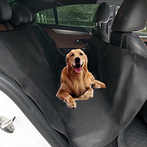 WLWQ Pet Seat Cover, Car Seat Covers for Dogs, Waterproof & Scratch Proof Hammock Convertible, Nonslip Durable Machine Washable Bench Seat Cover for Cars, Trucks and SUV (Black)