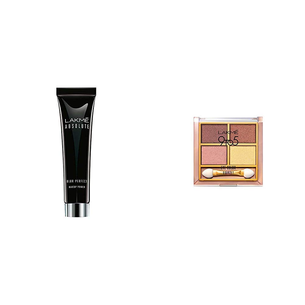 Lakmé Absolute Blur Perfect Makeup Primer, 30g And Lakmé 9 to 5 Eye Color Quartet Eye Shadow, Desert Rose, 7g
