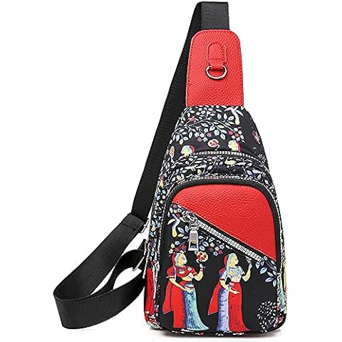 RTGGSEL Boho Ethnic Women's Waterproof Oxford Sling Shoulder Bags Girls Travel Crossbody Chest Bag Hiking Daypack (Tribal Ethnic) Cover
