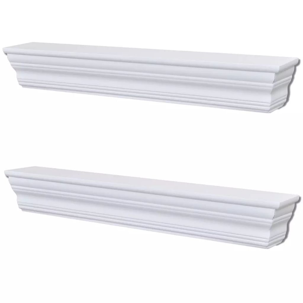 MOONAIRY estanterías de Pared Blancas Aaliyah 2 Unidades, Estanteria Pared, Estanteria Baño, Balda Pared, Baldas Flotantes, Estante Cocina, Baldas Cocina,