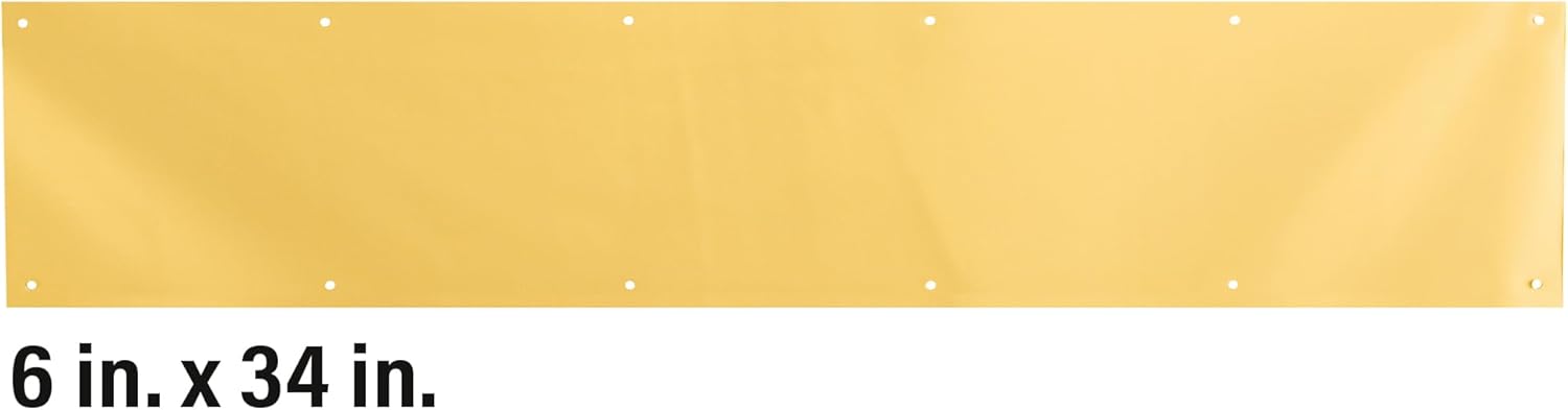 Prime-Line MP4704 6 x 34 in. Solid Brass Kick Plate, Polished Brass Finish (Single Pack)