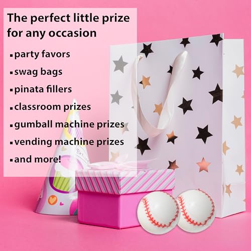 25 Bouncy Balls for Kids Party Favors | Baseball Bouncy Ball 27mm | Superball Small Rubber Balls for Kids - Thumbnail 5