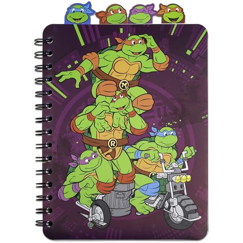Inkology: 4 Tab Journal: Teenage Mutant Ninja Turtles - 160 Dot Pages, TMNT Spiral Notebook, Character Dividers, Writing-Notes-Dreams-Doodles, Kids 3+ by Inkology - Used condition - US$11.39