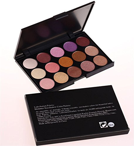 Pure Vie Professional Highlight Eyeshadow Palette Makeup Contouring Kit - 15 Colors Highly Pigmented Nudes Warm Natural Matte Shimmer Cosmetic Eye Shadows Pallet Powder Palette