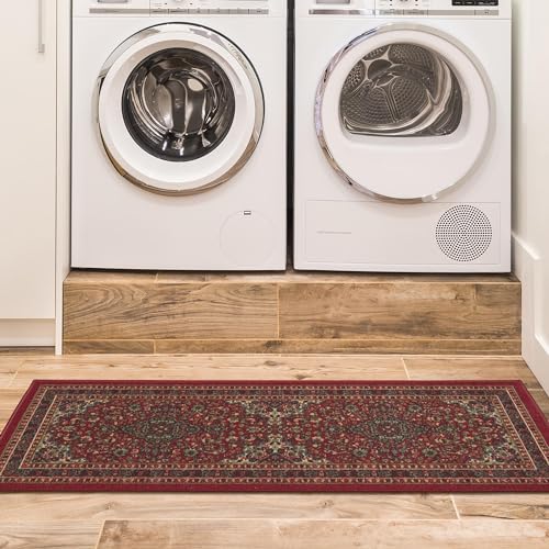 Ottomanson OTH2210-20X59 Machine Washable Medallion Oriental Design Non-Slip Rubberback 2X5 Traditional Runner Rug thumb #13