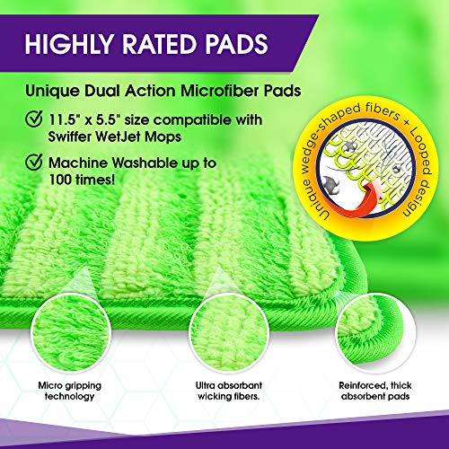 Turbo Mops Reusable Floor Mop Pads - Pack of 2, Machine Washable, 12-inch Microfiber Mop Refills - Compatible with… - Image 4