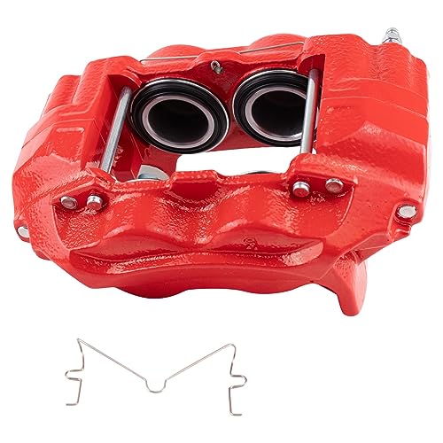 Image of TRQ Front Left Brake Caliper Performance Red Drivers Side