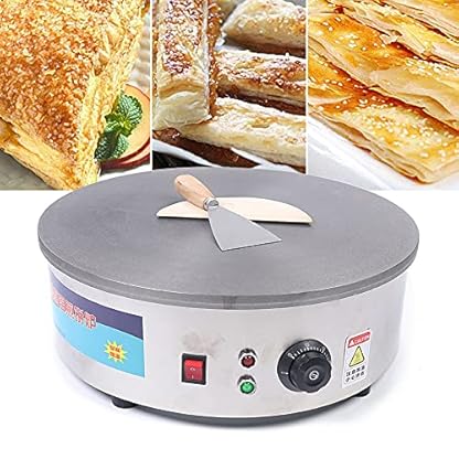 2800W 45cm Profi Crepes Maker Edelstahl Crepesplatte Gerät Crepesgerät Donutzubereiter – Bild 3