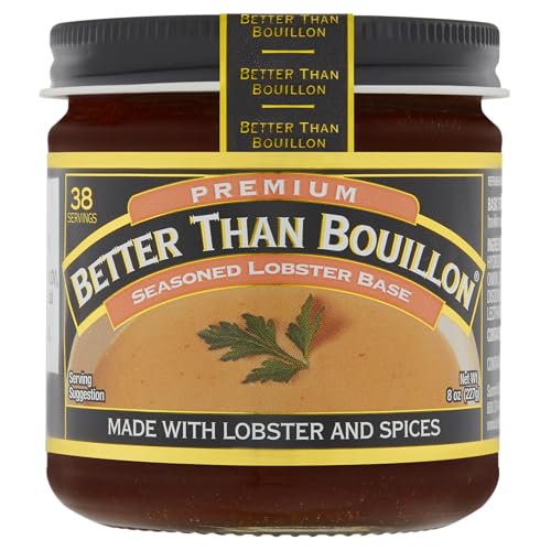 Better Than Bouillon Premium Lobster Base, Made from Select Cooked Lobster & Spices, Makes 9.5 Quarts of Broth 38 Servings , 8 Ounce (Pack of 1)