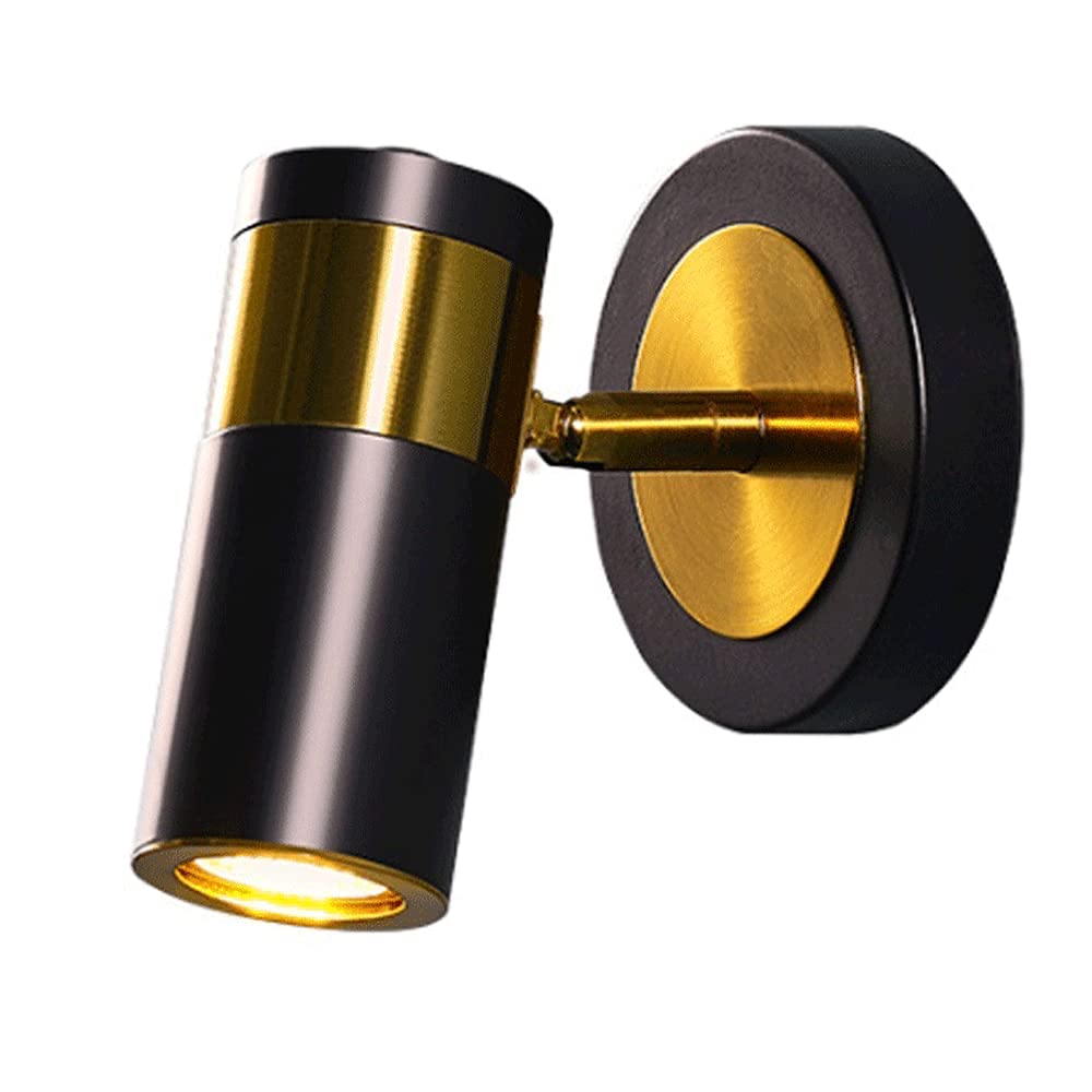 Lámpara de pared junto a la cama aplique decorativo LED de interior giratorio negro y oro