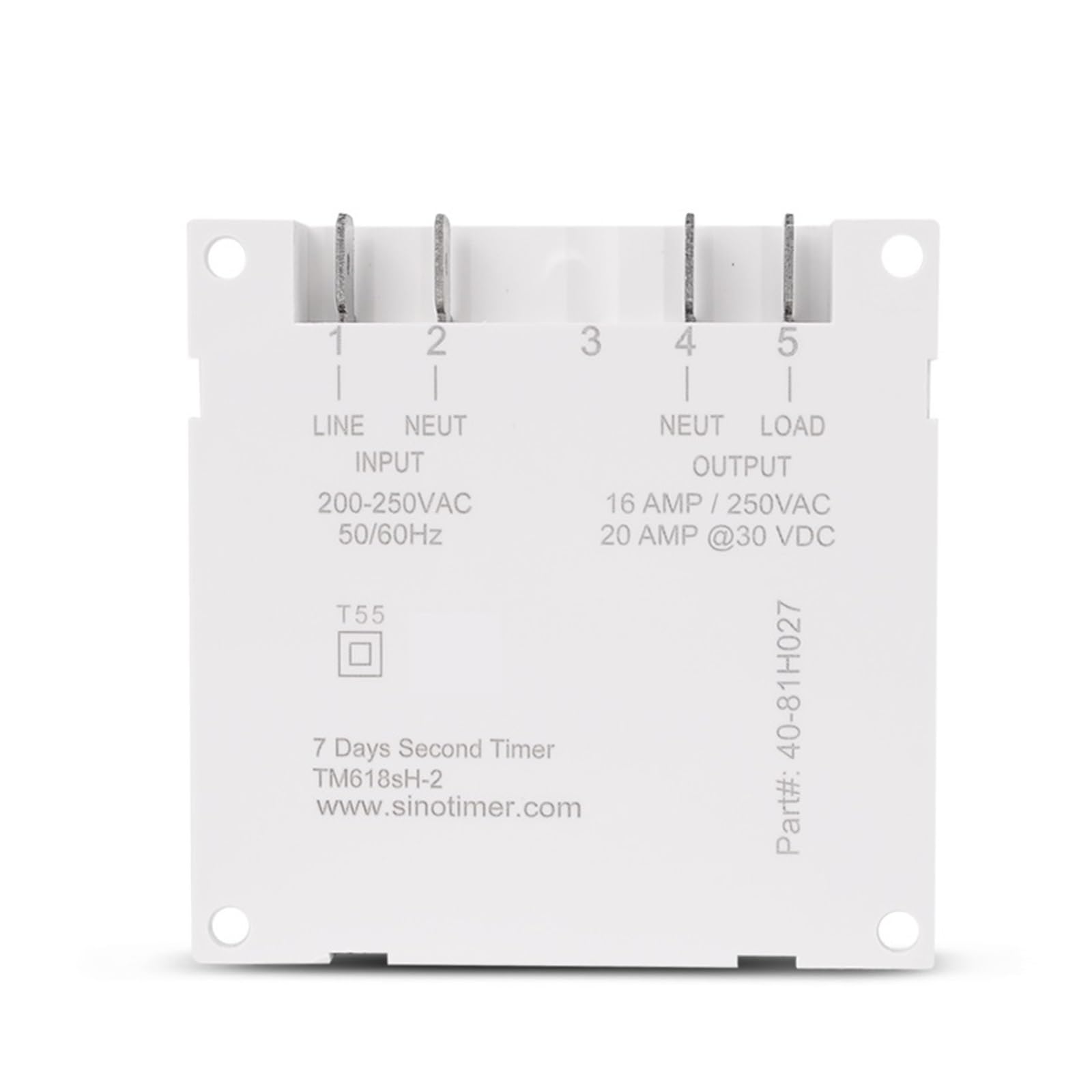 TM618SH Temporizador Digital con Interruptor L/C/D, con intervalo de 1 Segundo, 5 V, 12 V, 24 V, 110 V y 220 V, relé de Tiempo programable semanal de 7 días con Cuenta Regresiva(110V)