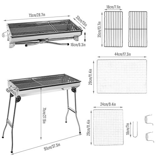 Grandma-Shark-Holzpelletgrills-Klappgrill-aus-Edelstahl-fuer-5-10-Personen-fuer-Picknick-Festivals-Camping-und-Party