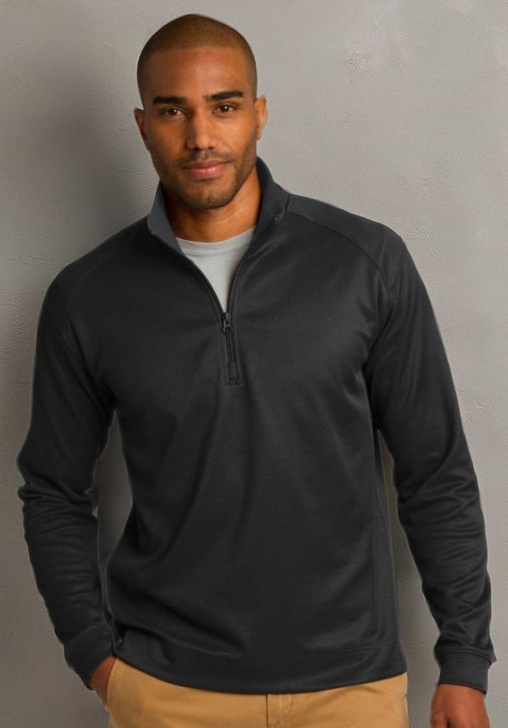 Port Authority Men's Vertical Texture Quarter-Zip Pullover - Image 2