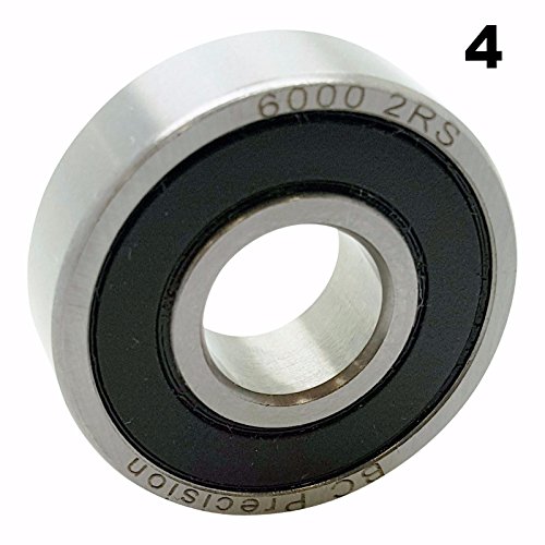 Four (4) 6000-2RS Sealed Bearings 10x26x8 Ball Bearings/Pre-Lubricated