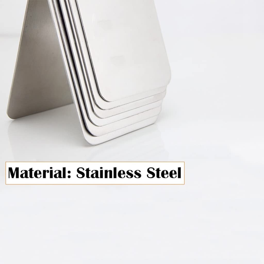 5 placas de metal de acero inoxidable para mesa de comedor de pie, de doble cara, para restaurante, cafetería, bar, marcador de mesa, tarjeta de asiento reservado, números del 1 al 5 (6 x 7,5 cm)