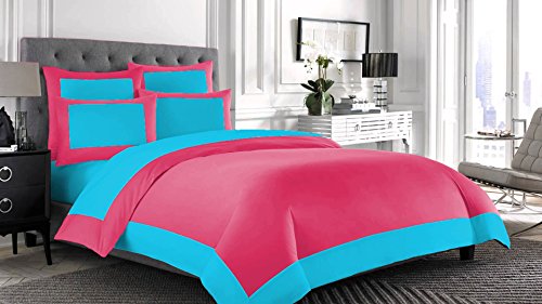 Funda nórdica algodón egipcio 600 hilos reversible rosa emperador 2