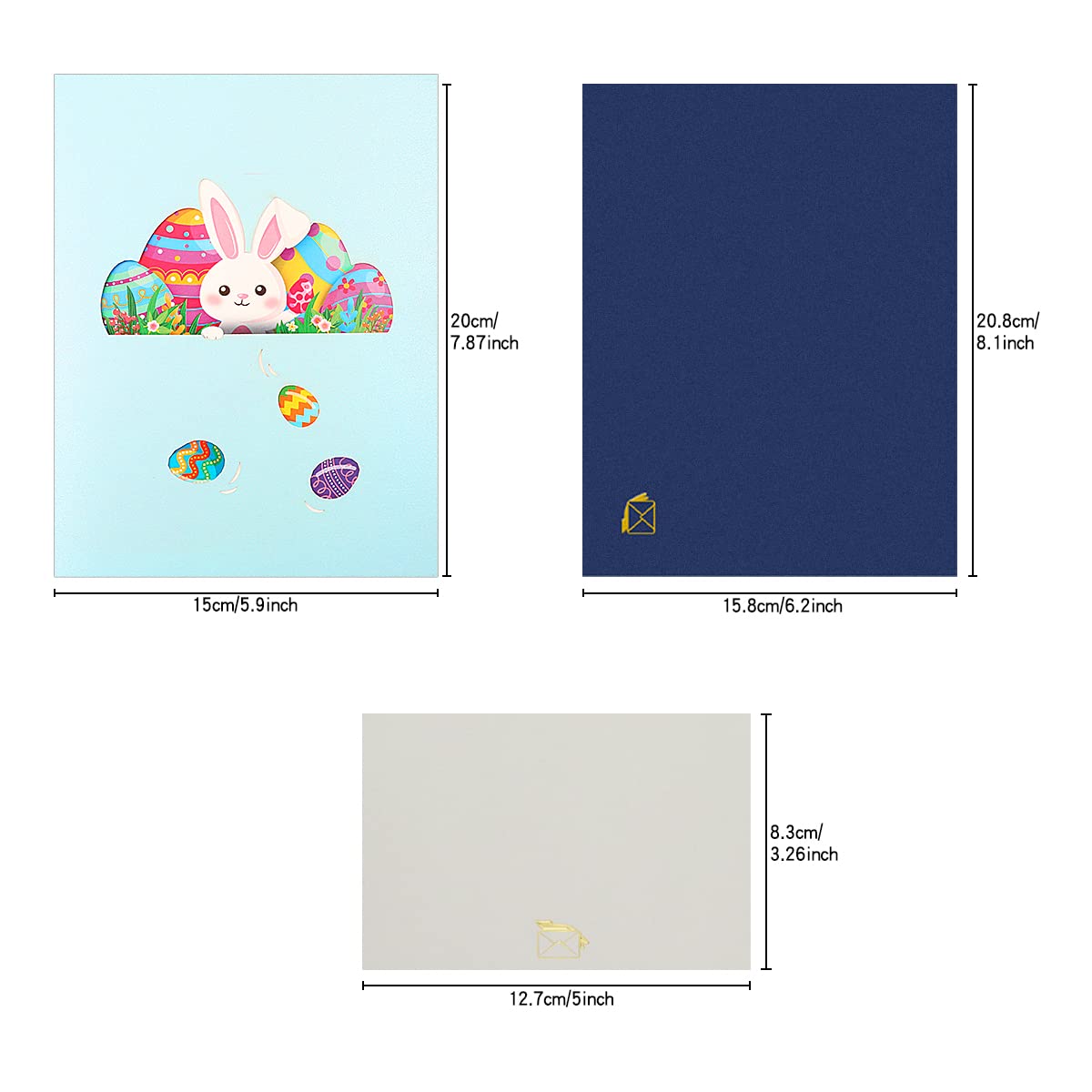 Jagowa Easter Pop-up Card - Creative 3D Paper Carved Rabbit Greeting and Blessing Card for Kids (Bunny & Egg) - Image 3