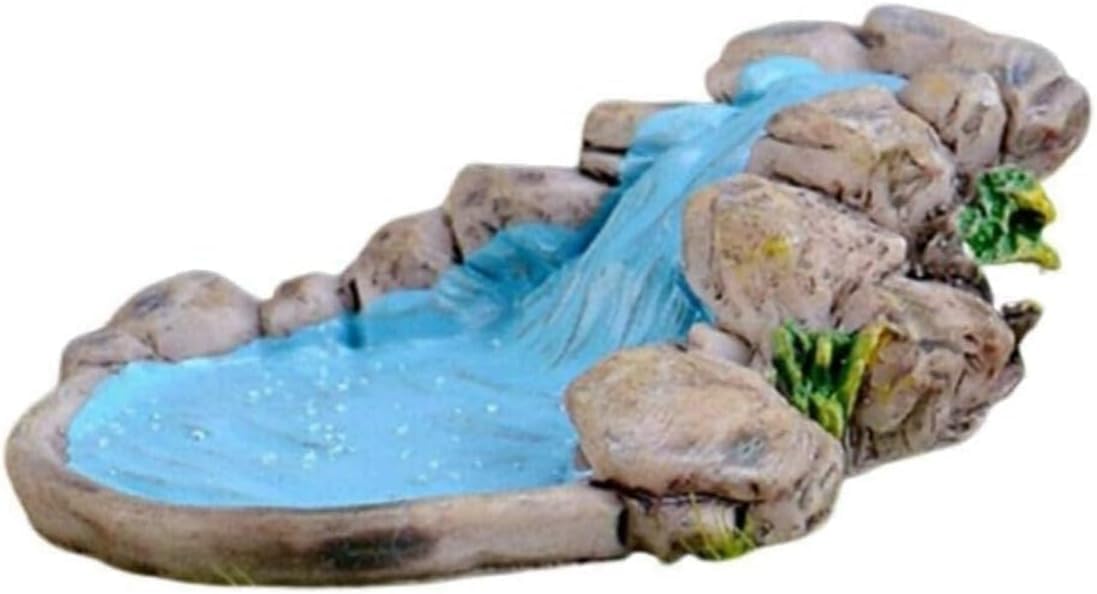 Mooff Natural Brown Diy Miniature Mini Water Pool Fairy Garden Lawn Ornament Outdoor Statues For Mountain Dollhouse Decor Craft Fairy Garden Waterfall Fake Water