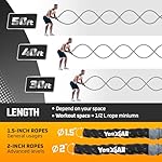 Yes4All Battle Ropes, Workout Rope with Cover, Steel Anchor & Strap Included, Heavy Ropes for Exercise Training - 1.5/2 Inch Diameter, 30, 40, 50 Ft Length - Image 4
