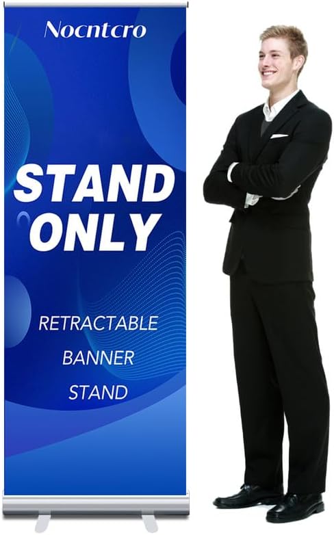 Retractable Banner Stand Only Retractable Banner Roll Up Banner Stand for Display Trade Show Stand Retractable Sign Stand 23×64 Inch 23×64 Inch - Only Stand