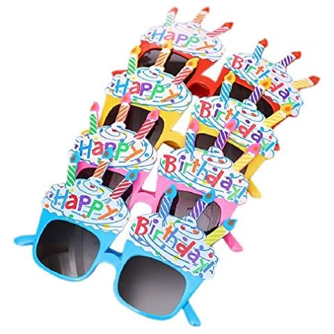 EBTOYS Happy Birthday Candle Sunglasses Novelty Sunglasses for Birthday Gift Party Supplies,4 Pack Cover