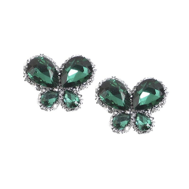 SOHI Womens Embellished Butterfly Stud Earrings For Casual Wear | Emerald Green Colour | Alloy Material | Push Pin Closure | Artificial Stones Earrings | Fashion Stud Earrings For Woman & Girls (B0CJ4W2XGS) Amazon Price History, Amazon Price Tracker