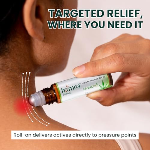 Image of Hampa Ayurvedic Migraine & Headache Pain Relief Roll-On 10ml | Herbal Pain Relief for Migraine, Headache, Stress, Tension & Sinus | Hemp, Vijaya, Peppermint & Eucalyptus | AYUSH & GMP Certified