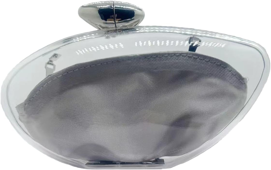 Women's Acrylic Evening Clutch Purse, Unique Clear Handbag with Detachable Chain for Wedding Party Prom, Orange Transparent - Image 1 of 6