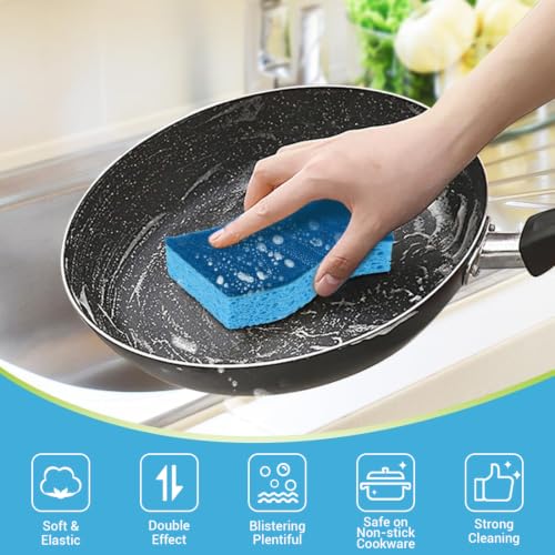 Image of AIDEA Sponges Kitchen-72Count, Non Scratch Scrub Sponge, Dish Sponges | Cleaning Sponge, Cleans Fast Without Scratching, Stands Up to Stuck-on Grime, Cleaning Power for Kitchen, Household