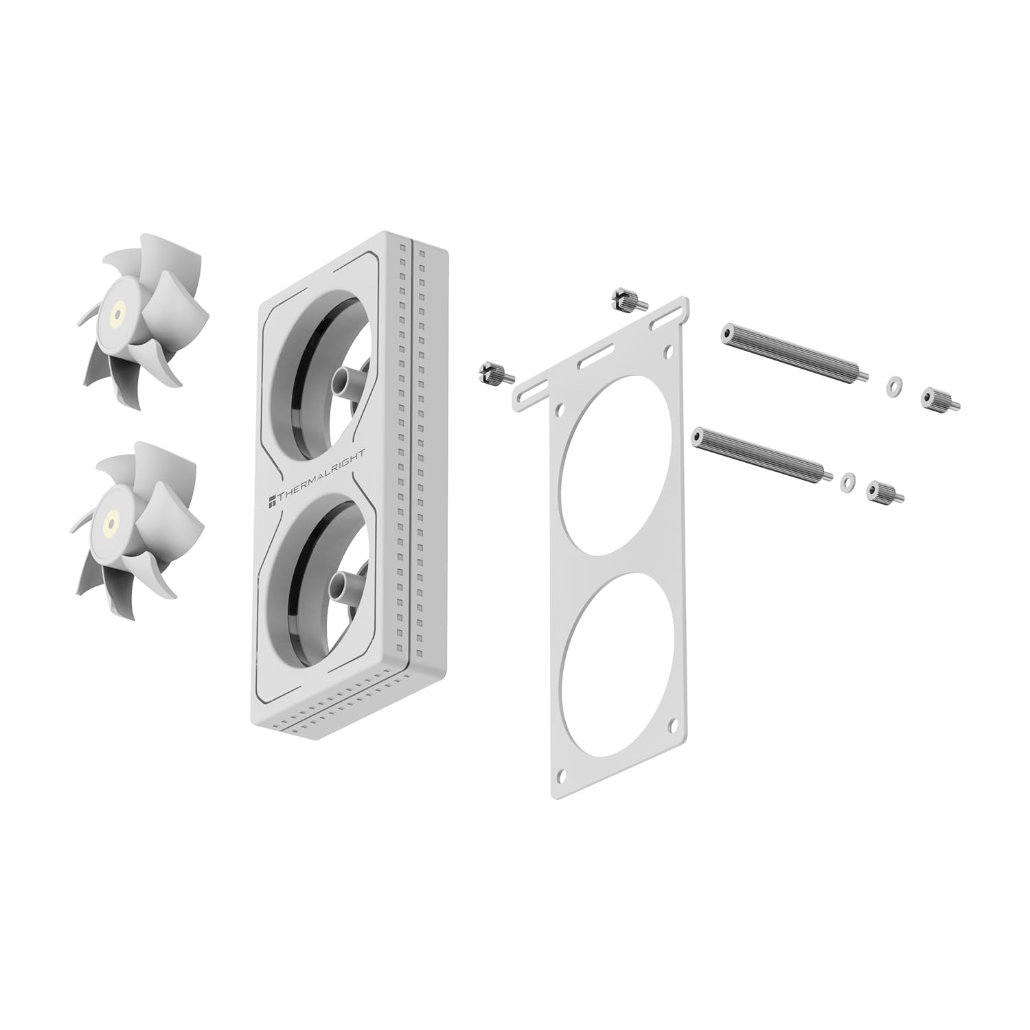 Thermalright MC-2 ARGB White Memory Cooler, double ventilateur avec design PWM 3200 tr/min, refroidisseur de RAM silencieux, flux d'air de 16,17 CFM pour kits de RAM DDR5/DDR4 de bureau (blanc)