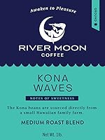 Vista 8 de River Moon Coffee, Café molido Kona, tostado medio, 16 onzas, mezcla hawaiana Kona Waves, cultivado de forma sostenible, 100% arábica