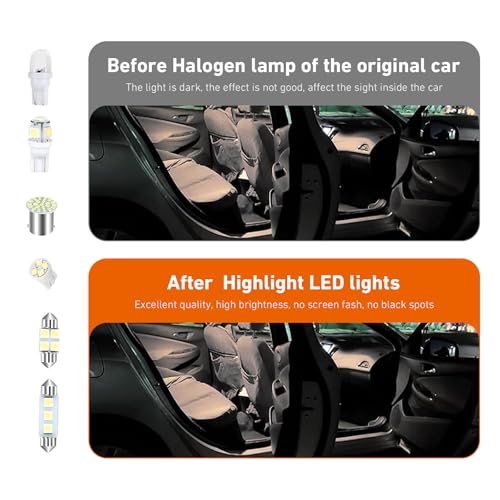 LED para interior de auto, 42 piezas, T10, blanco miniatura 5