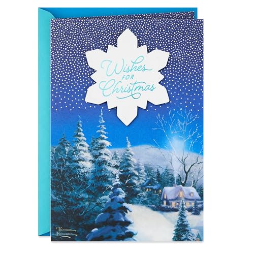 Carte de vœux de Noël féerique par Thomas Kinkade édition collector Hallmark