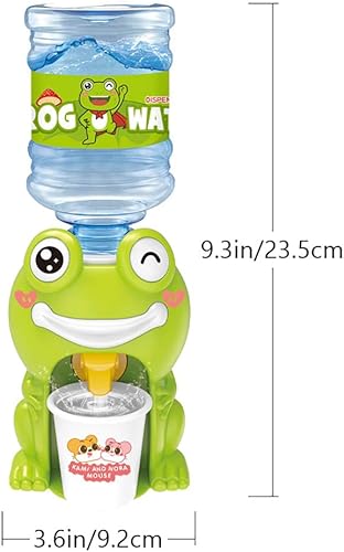 Miniatura 2 de LUOZZY Mini dispensador de agua encantador animal máquina de agua potable fuentes de agua miniatura decoración del hogar (verde)