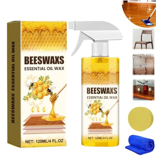 YUEOL Natural Beeswax Spray Beeswaxs Essential Oil Wax Multi-Purpose Furniture Beeswax Wood Polish Wood Cleaner Repairing and Care Spray Restores Shine & Removes Scratches (1)