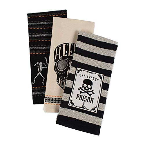 DII-Happy-Halloween-Dishtowel-Collection-Embellished-Cotton-Kitchen-Hand-Towel-Set-18×28-Skeleton-3-Count DII Happy Halloween Dishtowel Collection Embellished Cotton Kitchen Hand Towel Set 18×28 Skeleton 3 Count