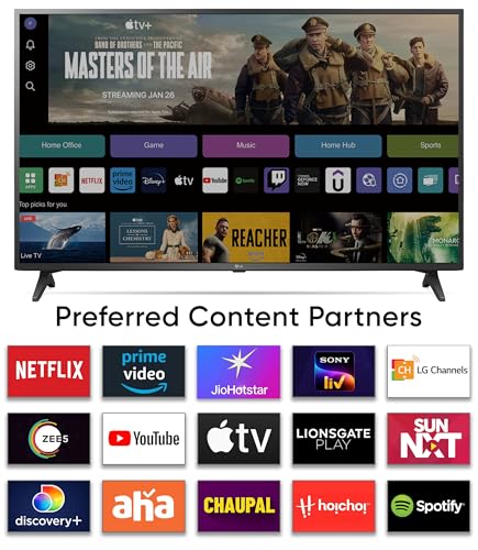 Image of LG 108 cm (43 inches) UQ75 AI Series 4K Ultra HD Smart webOS LED TV 43UQ7550PSF (Ceramic Black)