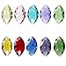 Fushing 10Pcs Horse Eye Mixed Colors Crystal Beads Drops Chandelier Pendants Prisms Suncatcher Window Hanging Ornament Decoration (38mm, Multi-color)
