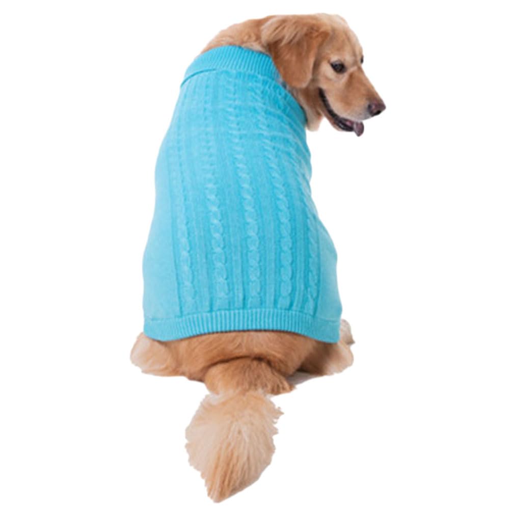 Pet Ribbed Jumpers Pullover Sweatshirt for Dogs Cats, Dog Knit Clothes Pet Pullover Dog Sweater Winter Puppy Jumpers Warm Sweater for Small, Medium and Large Dogs,Blue2,L