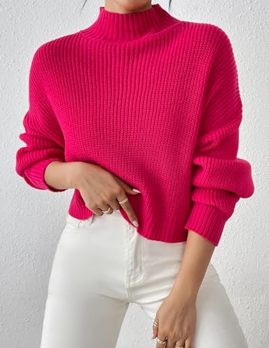 Image of Libsorge Womens Cute Lightweight Turtleneck Ultra Cropped Sweaters Spring 2025 Ribbed Knit Crop Thin Pullover Sweater