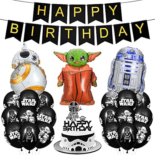 Siphus Globos Cumpleaños Niño, Kit Decoracion Fiesta, Adornos Feliz Cumpleaños, Globos Guerra Star, Guirnalda Happy Birthday, Tarta Topper para Fiesta Cumpleaños Infantil | Ya disponible en tu tienda friki favorita! En mundofriki.es!