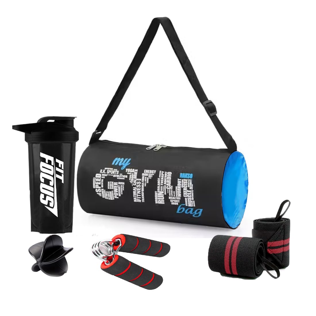 Gym Bag Combo for Men Combo Set for Men and Women Workout - Boost Your Workout with My Gym Bag, Wrist Band & Gym Shaker Bottle || Shaker Bottle 500 ml || My GymBag for Fitness (Red)-image-30