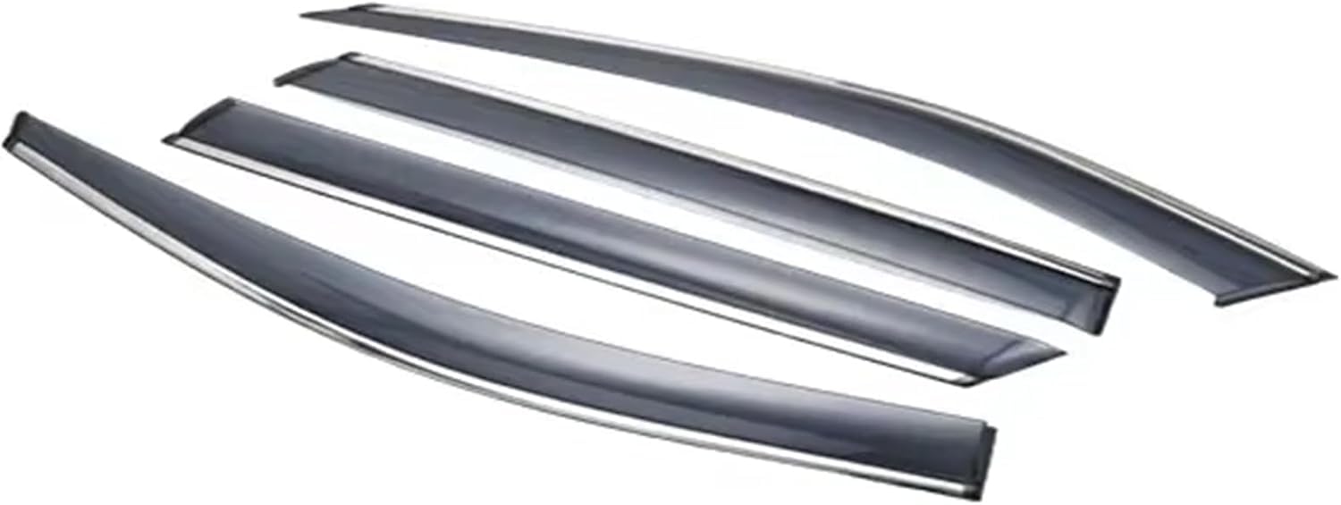 liufangfc Wind Deflectors for VW Touareg 2006-2010 – 4pc Tape-On Smoked Visors, Weatherproof, Anti-Salt/Snow, Low-Noise