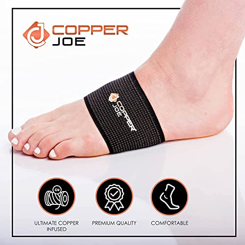 Copper Joe 2 Pack Arch Support - Best Copper Arch Support Brace - Arch Pain Relief For Flat & Fallen Feet- Plantar Fasciitis Foot Arch Supports Braces For Men And Women Large/X-Large (2-Pack) #TOP3