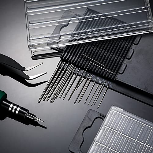 0.3-1.6 Mm Micro Mini Drill Bit Set Tiny Drill Bits Small Shank Full-Ground Hss Twist Drill High Speed Steel Boards Tiny Drill Bits For Dill (60 Pieces) #TOP2