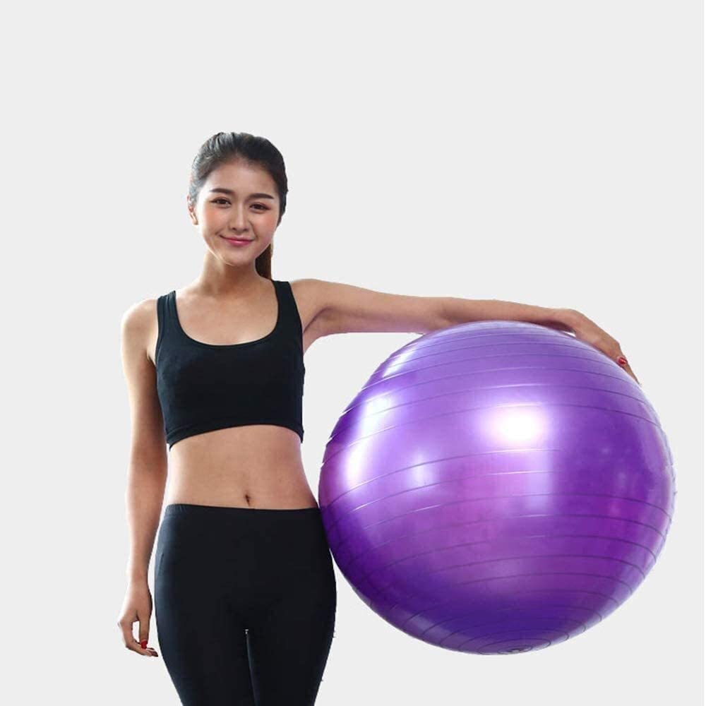 Pelota de Fitness, pelota de Yoga Pilates con bomba de aire, silla de oficina en casa, pérdida de peso, equilibrio, entrenamiento, pelota de asistencia for el parto ( Color : Silver , Size : 65CM )